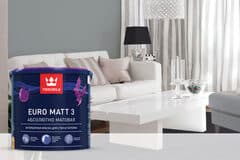 Tikkurila Euro Matt 3 Краска для стен и потолка интерьерная "БазаС" 0,9L
