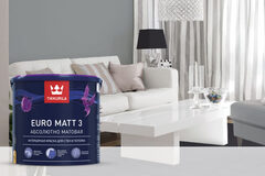 Tikkurila Euro Matt 3 Краска для стен и потолка интерьерная "БазаС"9L