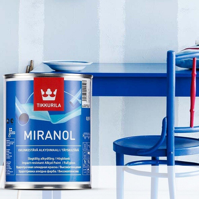 Tikkurila Miranol Эмаль тиксотропная универсальная для наружных и внутренних работ "БазаС" Высокоглянцевая 0,9L