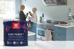 Tikkurila Euro Power 7 Краска моющаяся для стен и потолка интерьерная Матовая "База А"9L